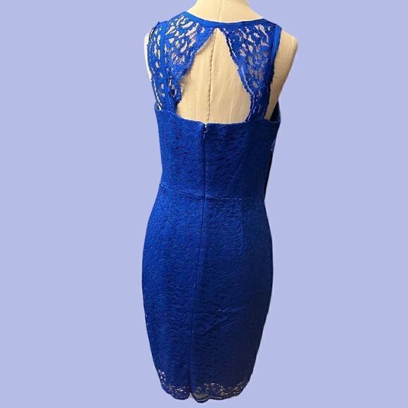 Cynthia Steffe Blue Lace Covered Cocktail Dress / SZ: 6 - Picture 6 of 8